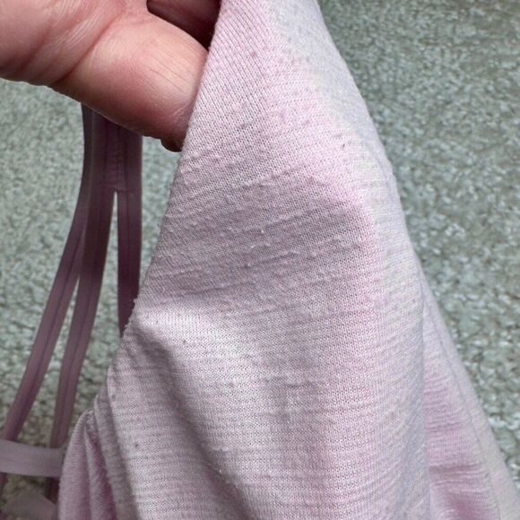 Lululemon Free To Be Serene Tank 2 In 1 Heathered Pearl Pink FLAWS - Picture 5 of 11